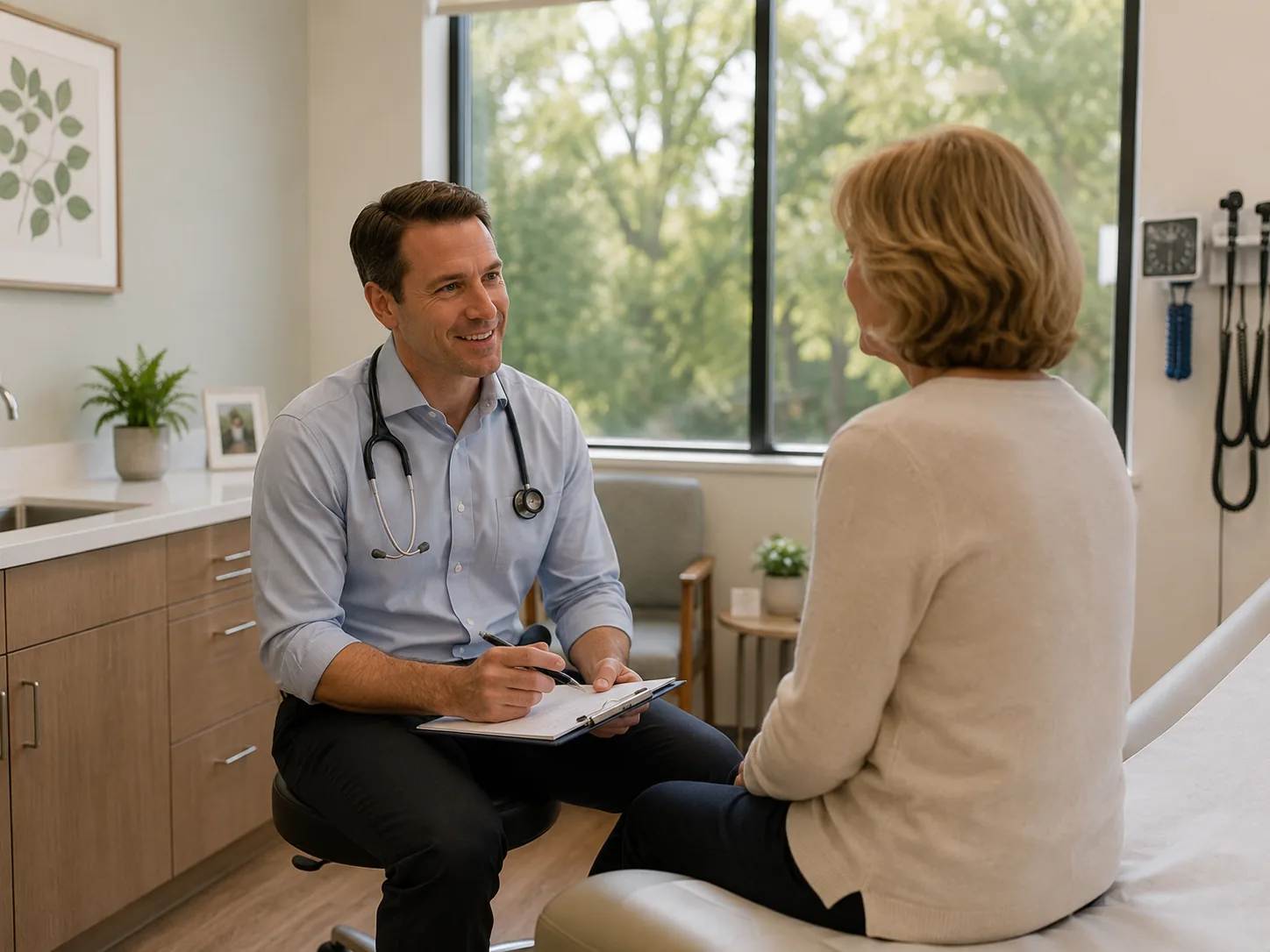 Dr. Moll in a primary care consultation with a patient